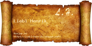 Liebl Henrik névjegykártya